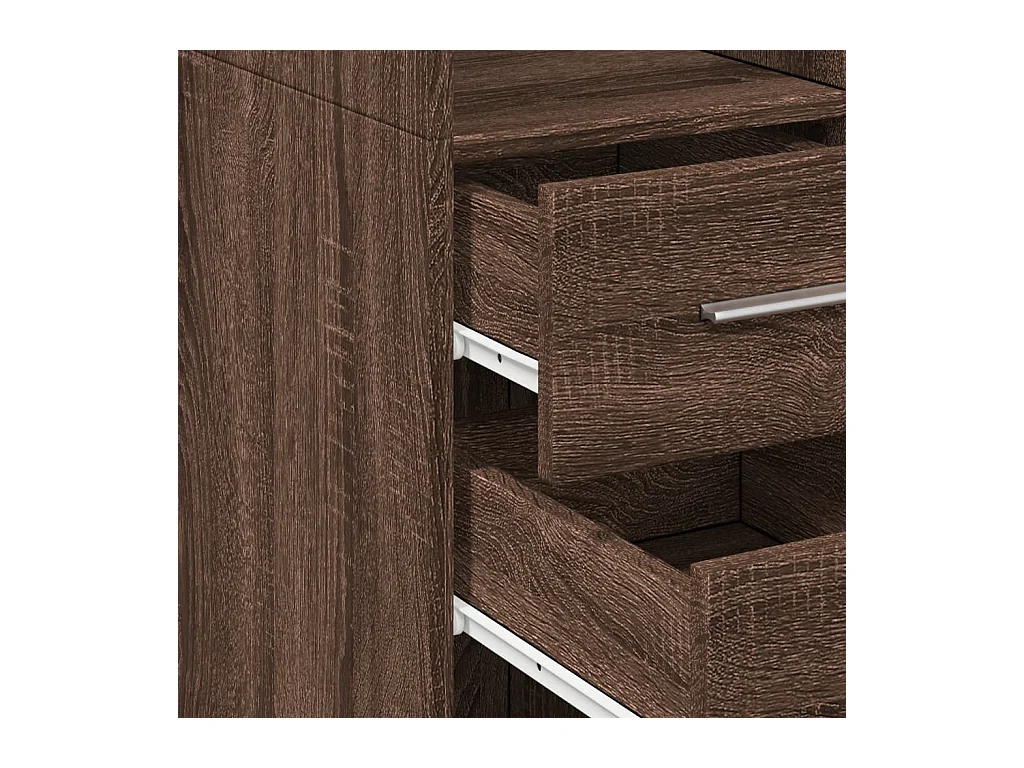 Buffet haut chêne marron 30x42,5x185 cm bois d'ingénierie