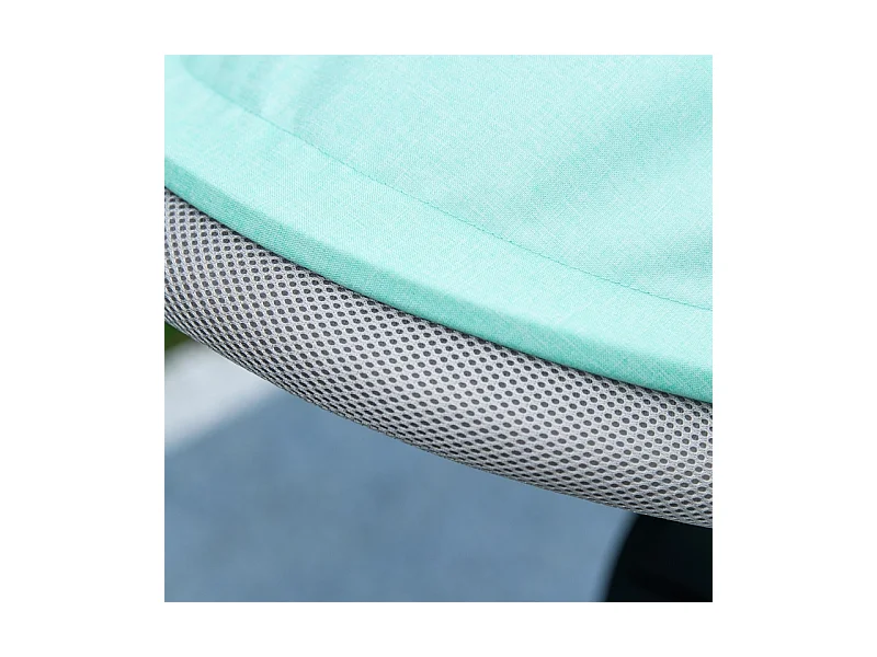 Tricycle évolutif 6-en-1 avec canne poussoir, plastique, vert, avec pare-soleil amovible et panier (95x50x106cm)