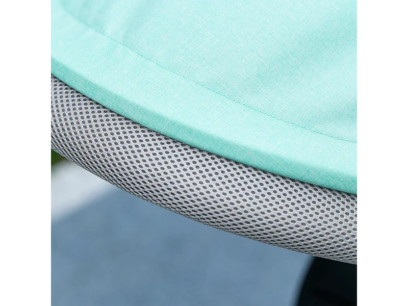 Tricycle évolutif 6-en-1 avec canne poussoir, plastique, vert, avec pare-soleil amovible et panier (95x50x106cm)