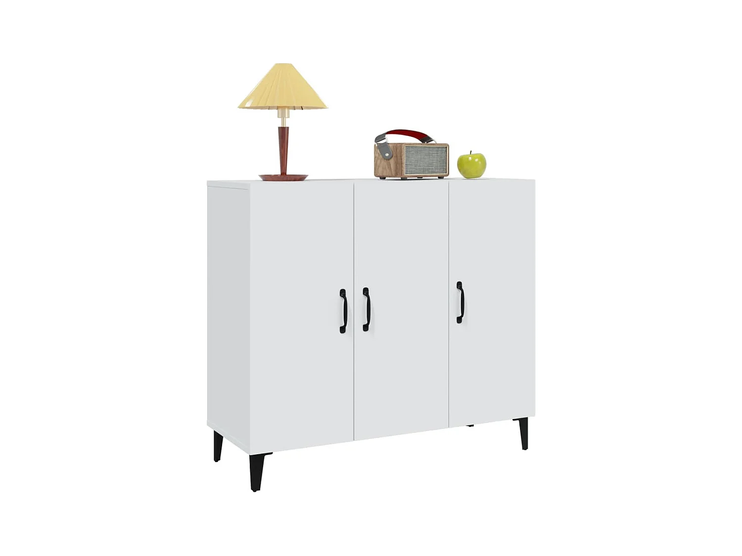 Buffet blanc 90x34x80 cm bois d'ingénierie