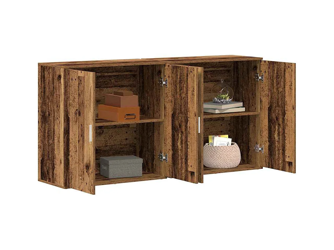 Buffets 2 pcs Bois ancien 79x38x80 cm Bois d'ingénierie