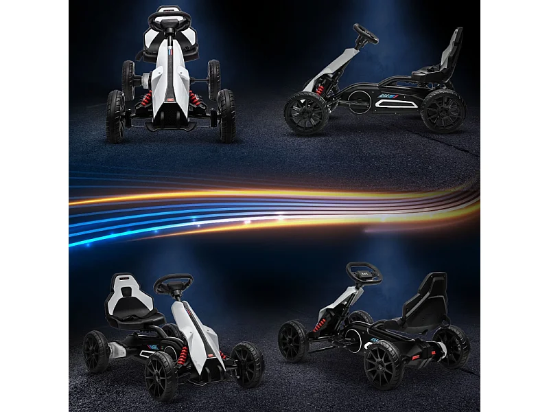 Voiture électrique pour enfants, 12V, vitesse réglable 3-5 km/h, plastique, blanc (100x58x58.5 cm)