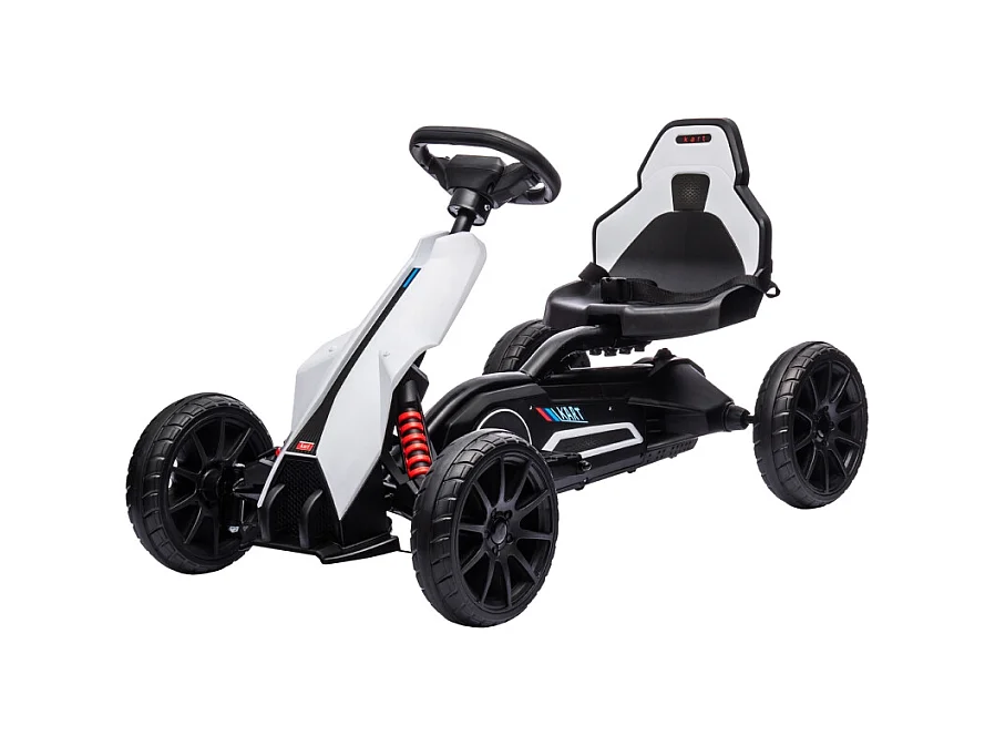 Elektrische kinderauto, 12V, regelbare snelheid 3-5 km/u, kunststof, wit (100x58x58,5 cm)