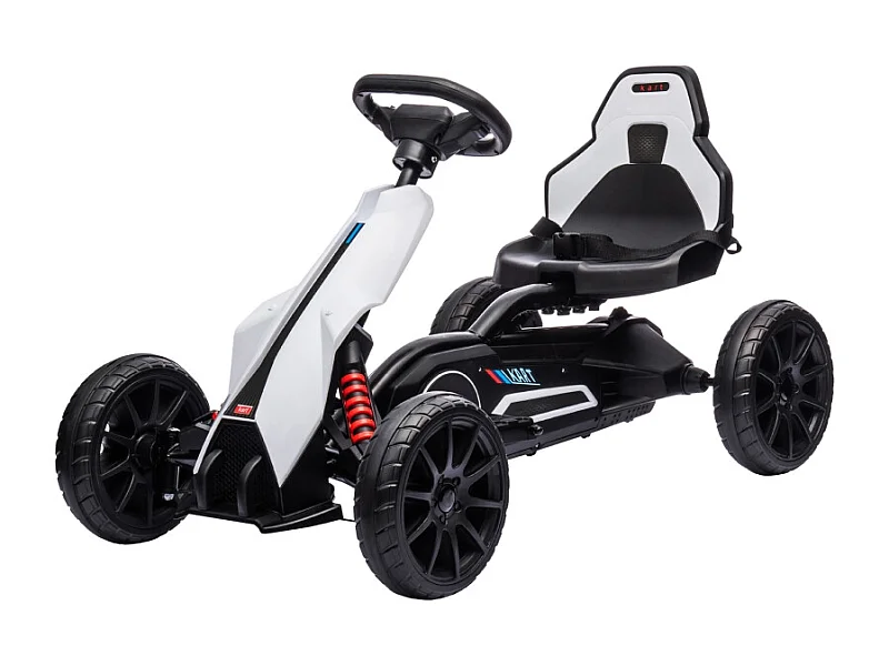 Auto elettrica per bambini, 12V, velocità regolabile 3-5 km/h, plastica, bianca (100x58x58,5 cm)