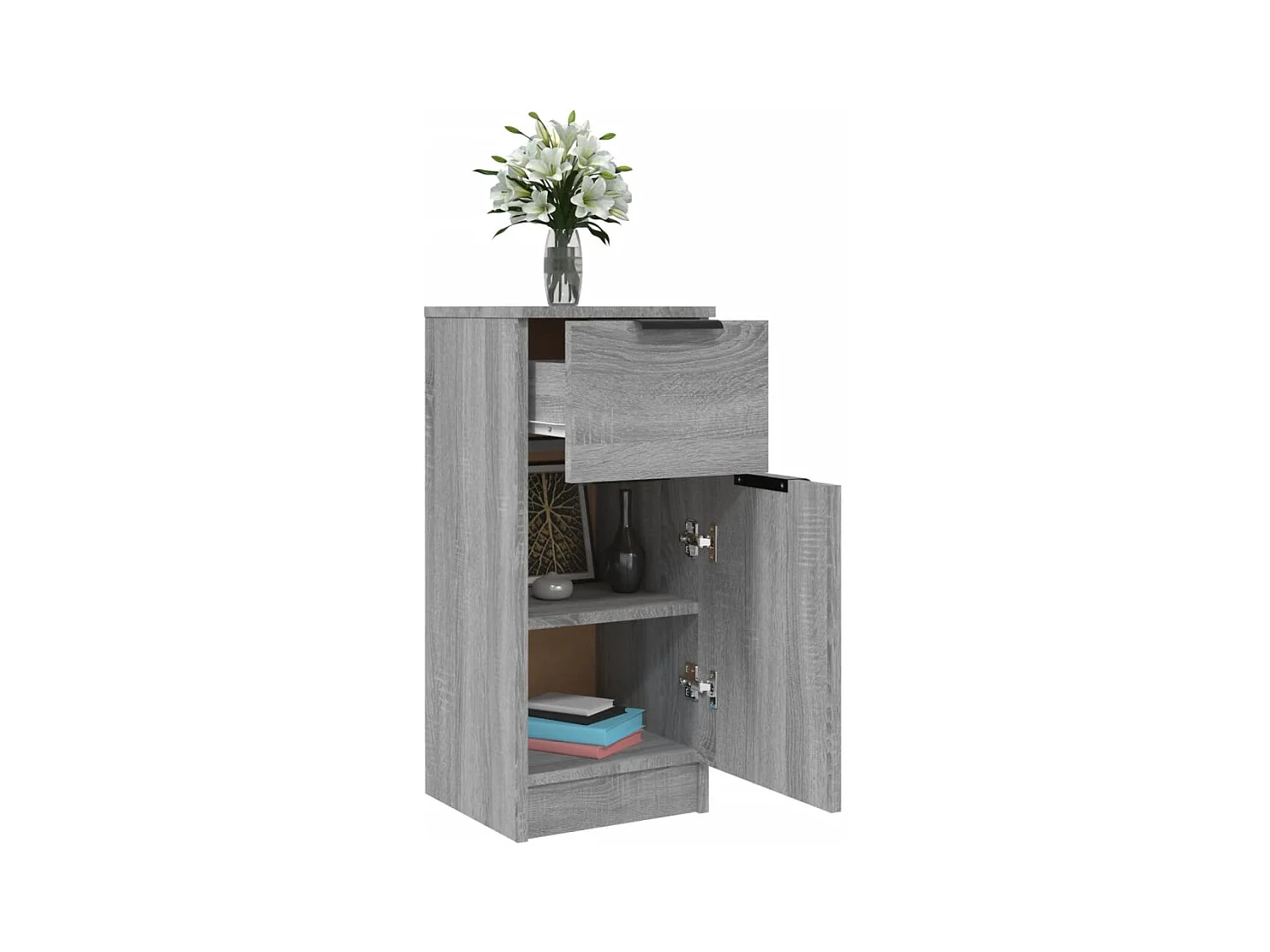 Buffets 2 pcs Sonoma gris 30x30x70 cm Bois d'ingénierie