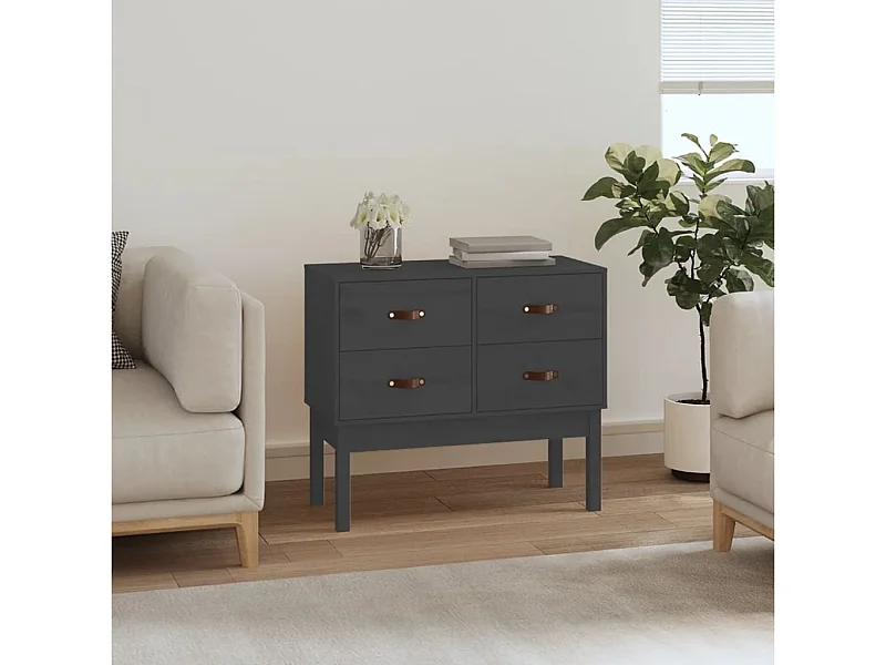 Armoire console Gris 90x40x78 cm Bois de pin solide