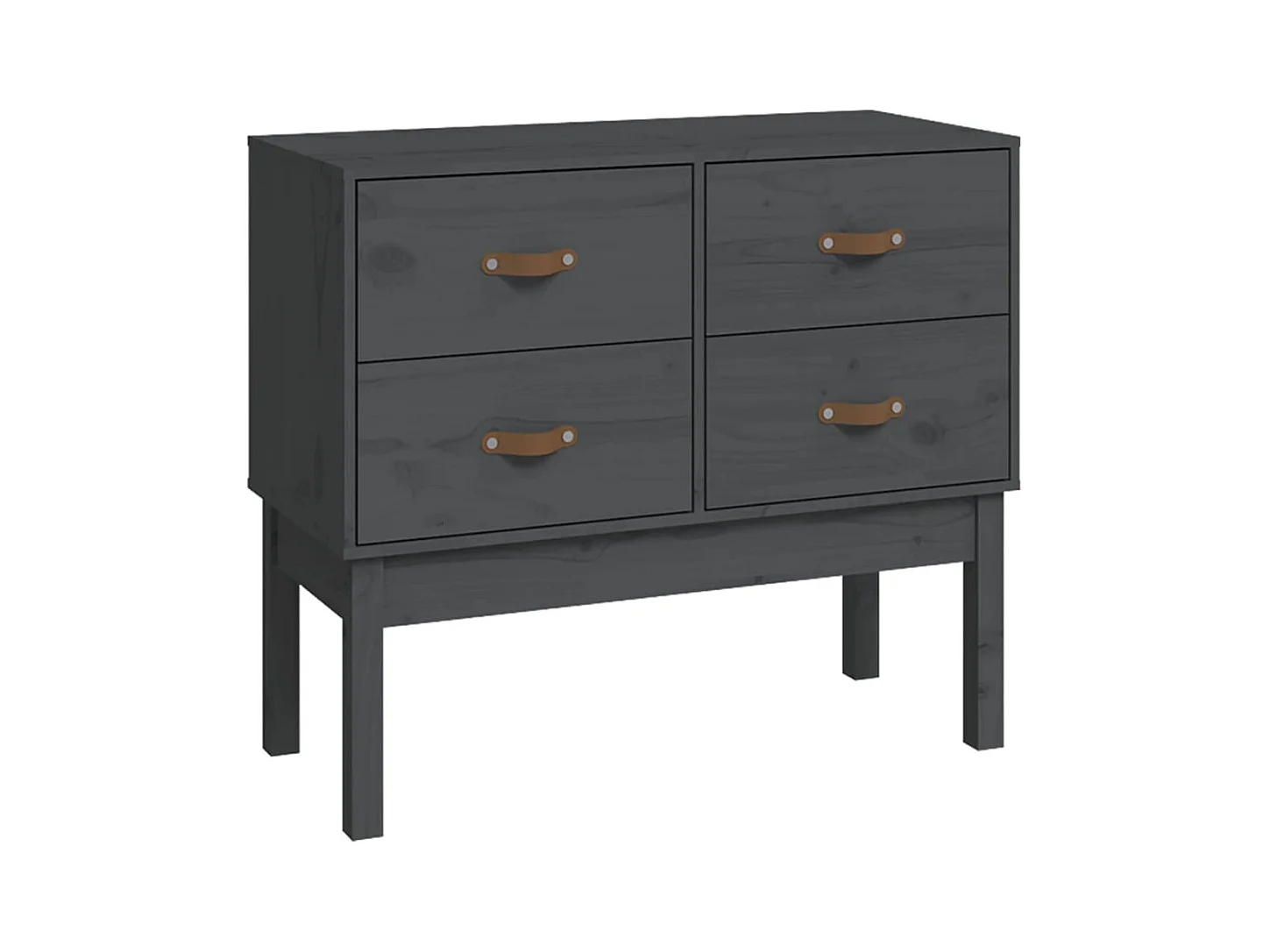 Armoire console Gris 90x40x78 cm Bois de pin solide