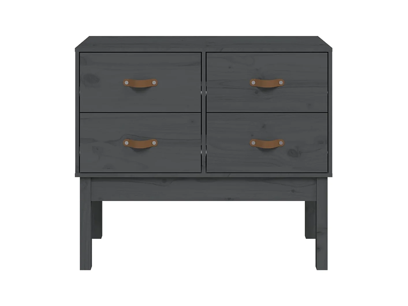 Armoire console Gris 90x40x78 cm Bois de pin solide