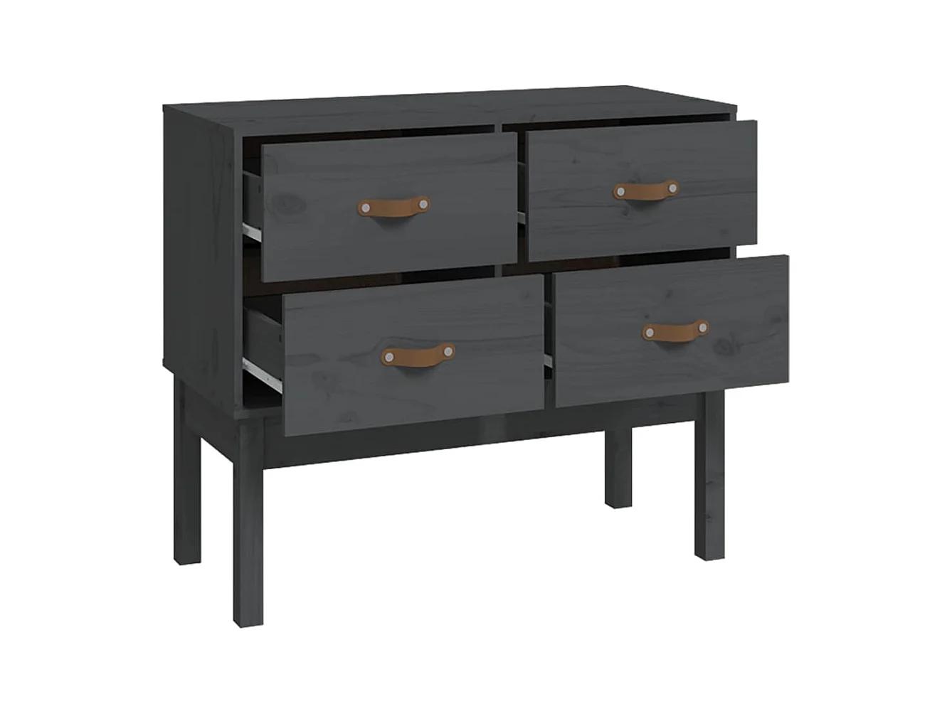 Armoire console Gris 90x40x78 cm Bois de pin solide