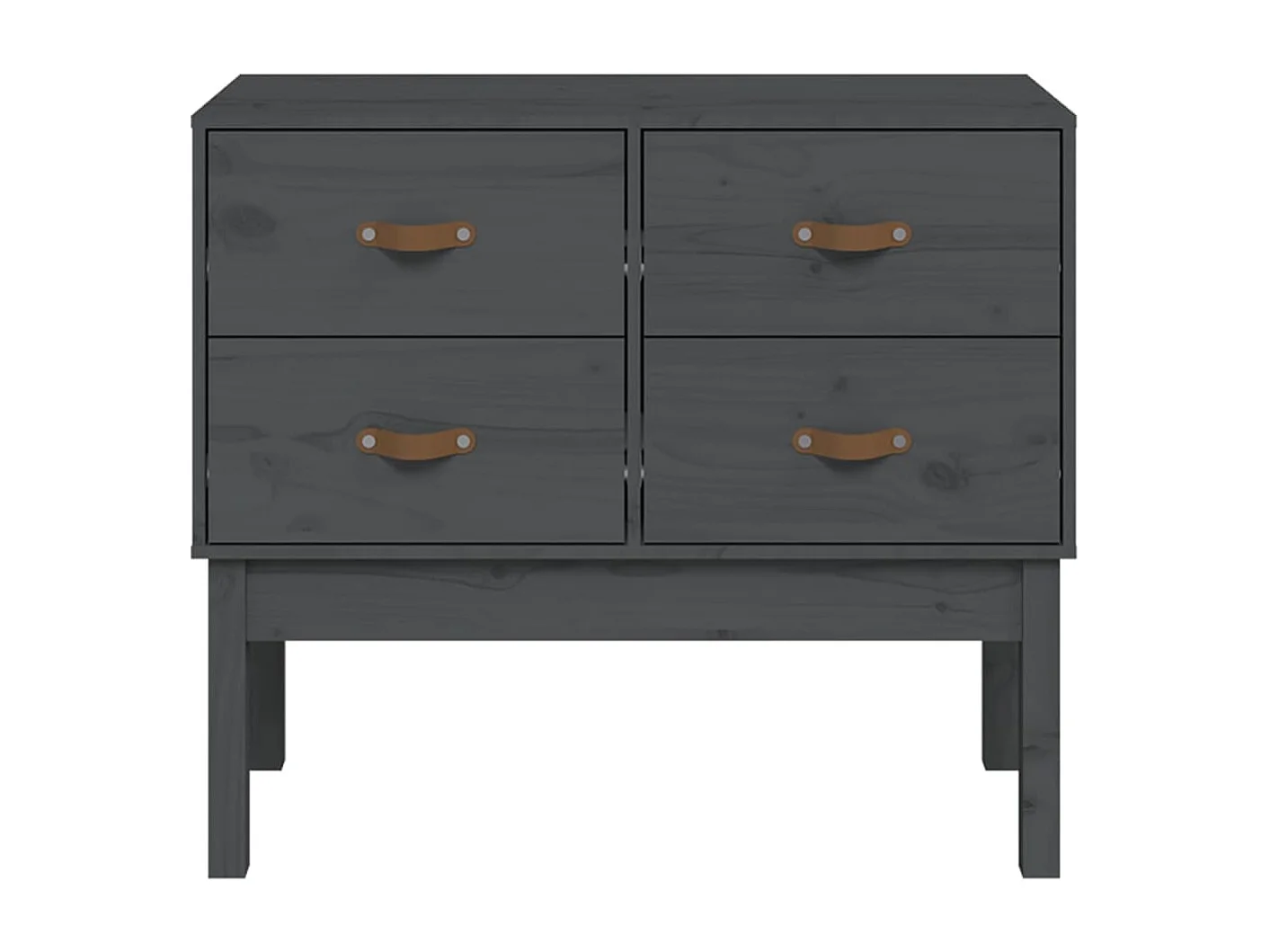 Armoire console Gris 90x40x78 cm Bois de pin solide