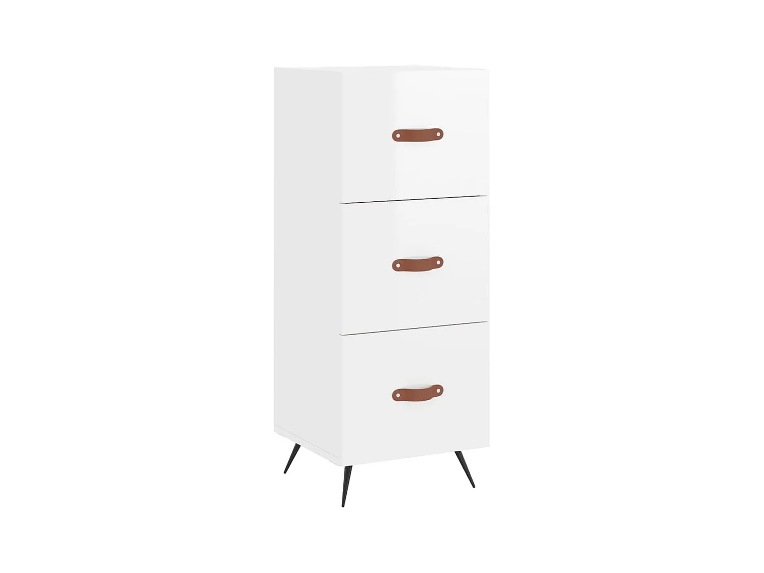 Credenza alta Bianco lucido 34,5x34x180 cm Legno composito