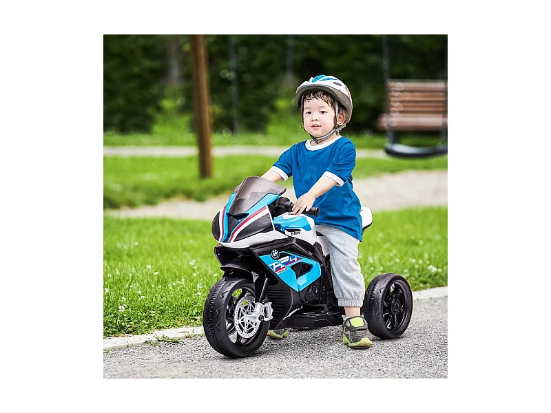 Moto électrique pour enfants, avec phare, 3 modes musique, métal, bleu (82.5x42x54cm)