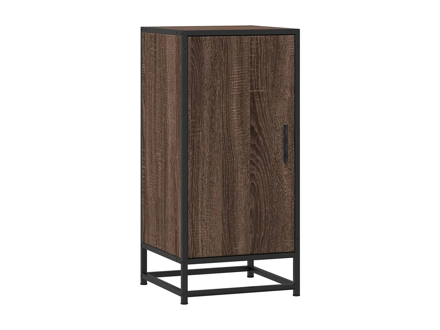 Credenza in rovere marrone 35,5x35x76 cm in legno ingegnerizzato e metallo