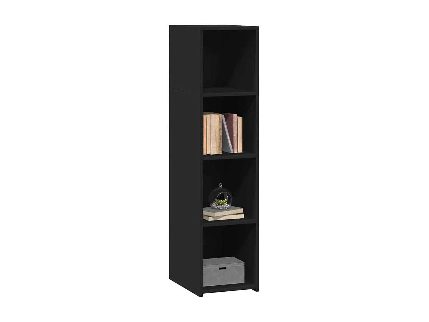 Buffet noir 30x41x124 cm bois d'ingénierie