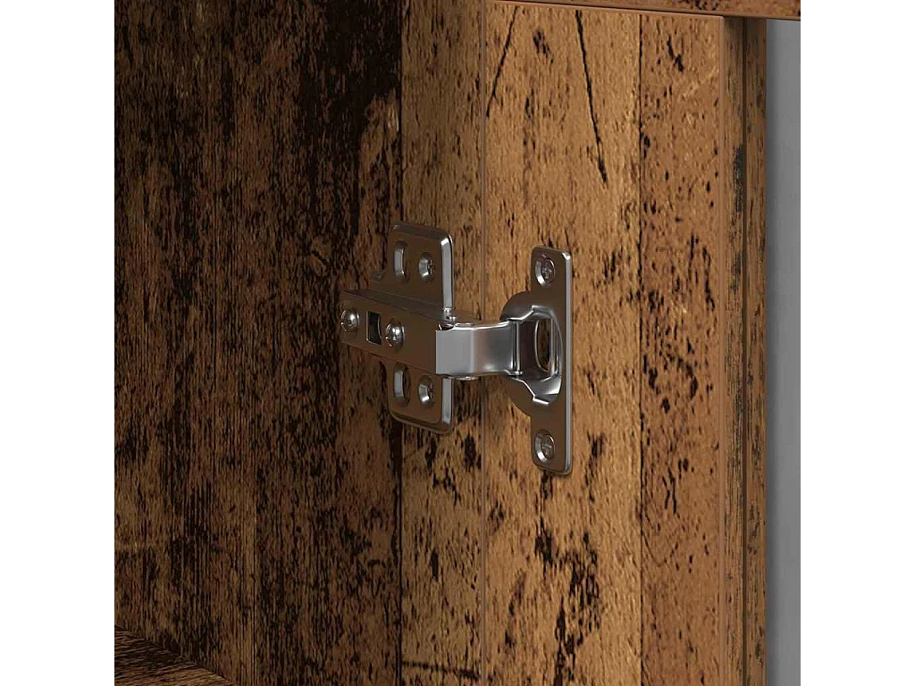 Mobiletto a muro con ante in vetro - Legno anticato - 69,5x34x90 cm