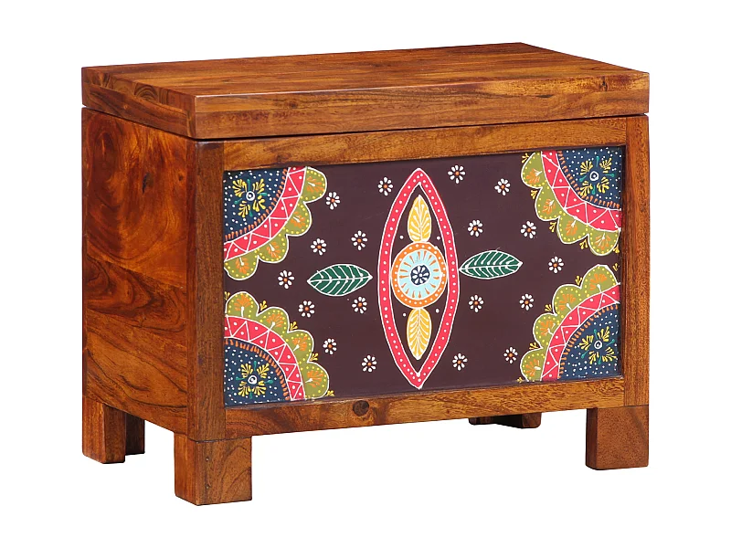 Honingbruine opbergkist 50x30x40 cm van massief acaciahout