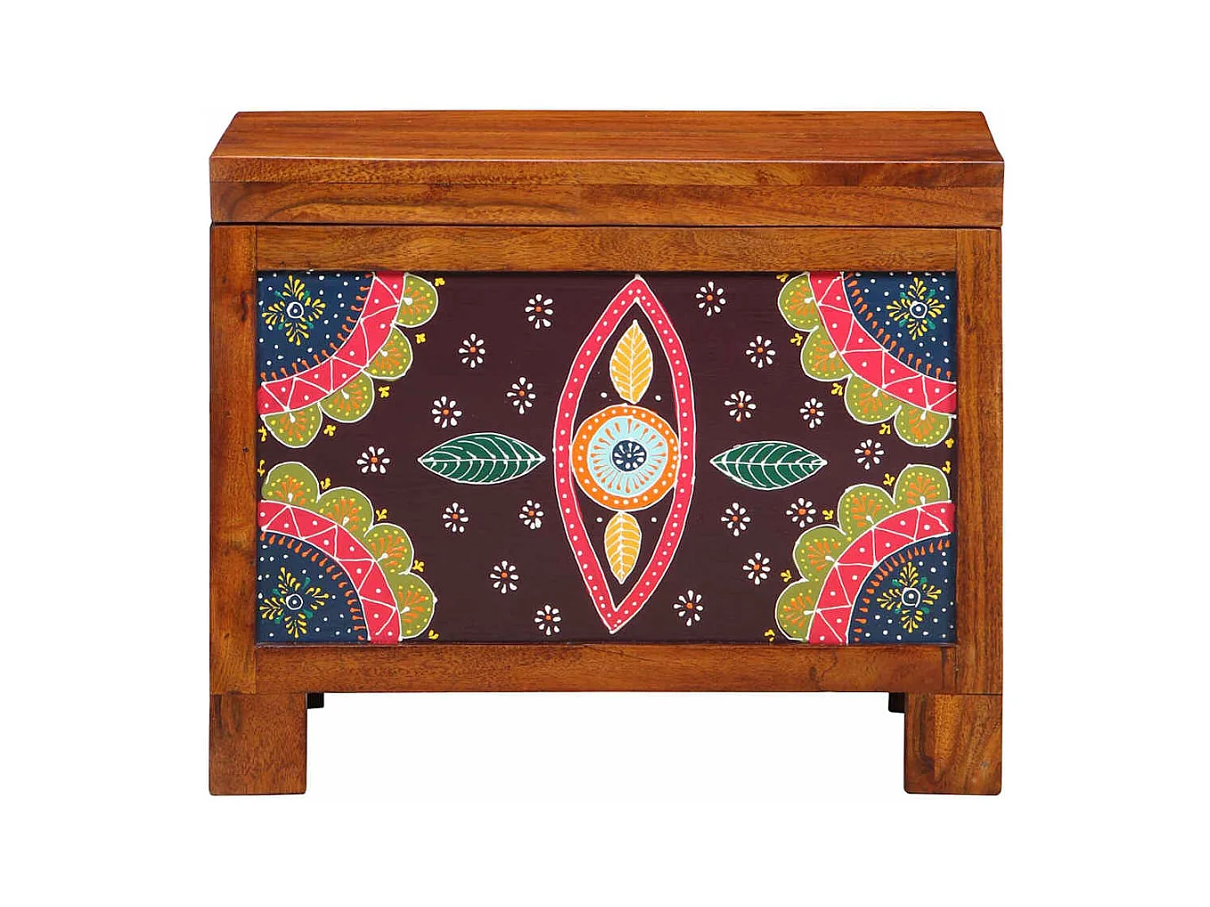 Coffre de rangement Marron miel 50x30x40 cm en bois massif d'acacia