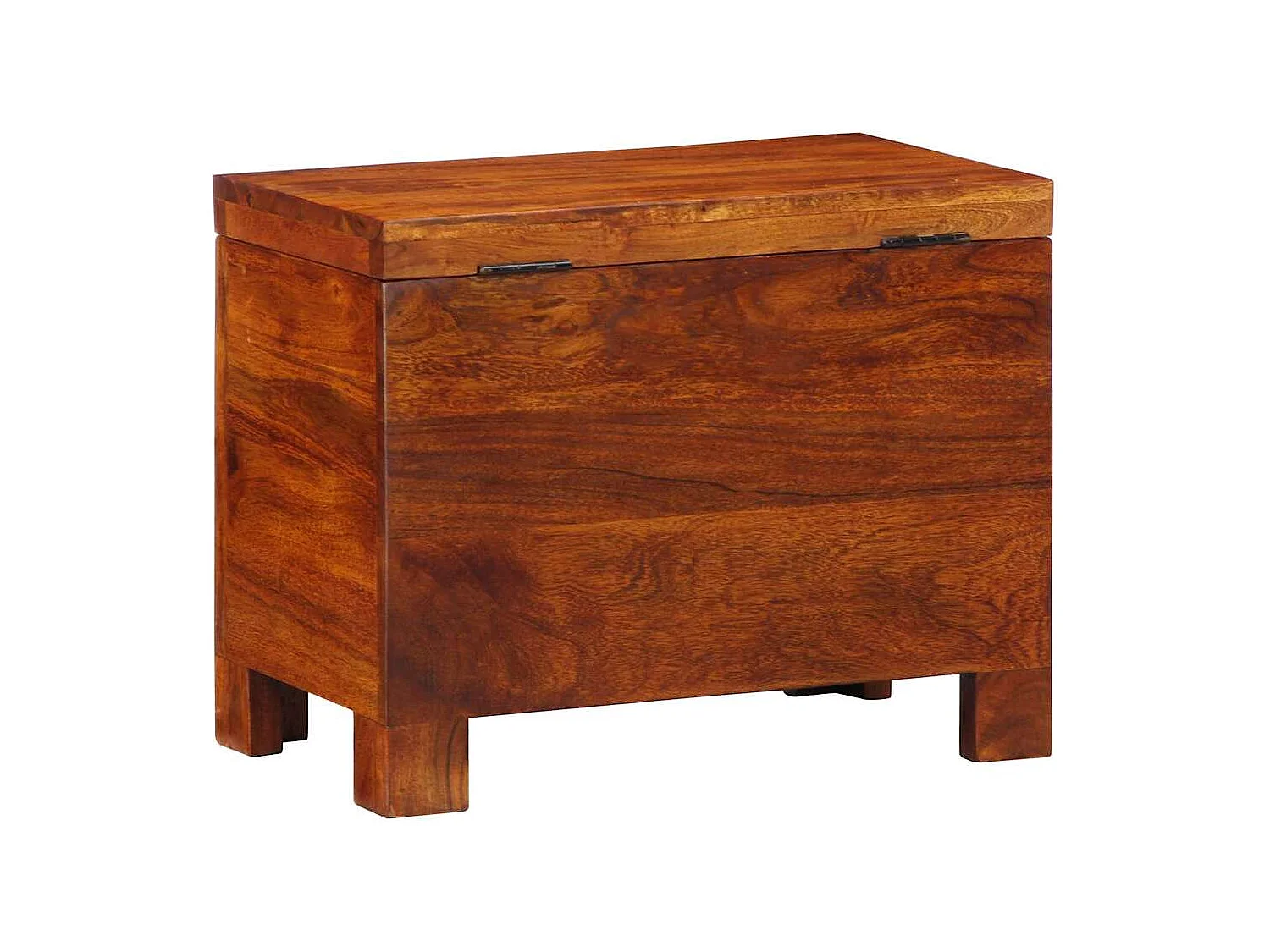 Coffre de rangement Marron miel 50x30x40 cm en bois massif d'acacia