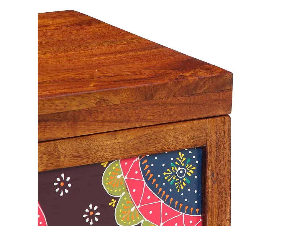 Coffre de rangement Marron miel 50x30x40 cm en bois massif d'acacia