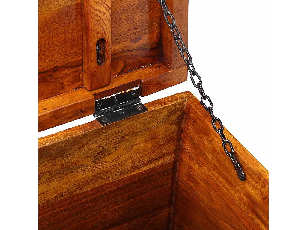 Coffre de rangement Marron miel 50x30x40 cm en bois massif d'acacia