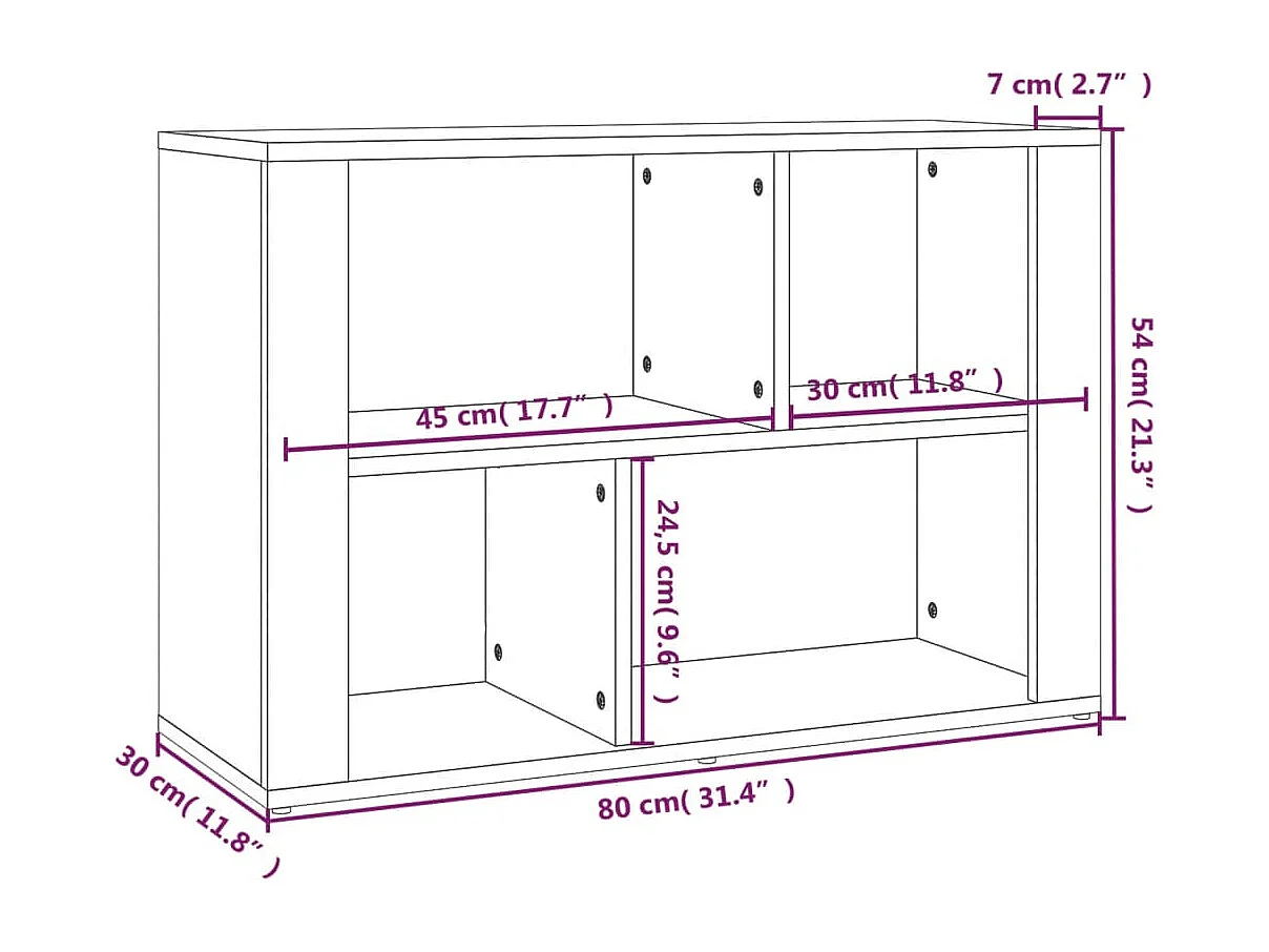 Buffet Chêne sonoma 80x30x54 cm Bois d'ingénierie