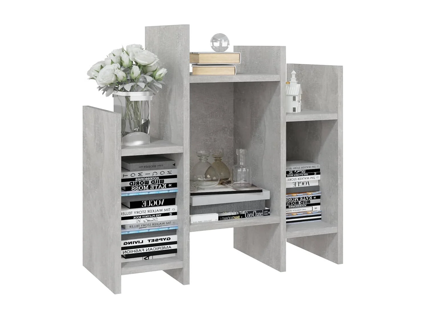 Mobiletto laterale grigio cemento 60x26x60 cm in truciolato