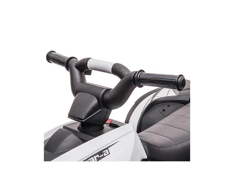 Quad électrique pour enfants, 6 km/h, effets sonores et lumineux, métal, noir et blanc (83x53x55.5cm)