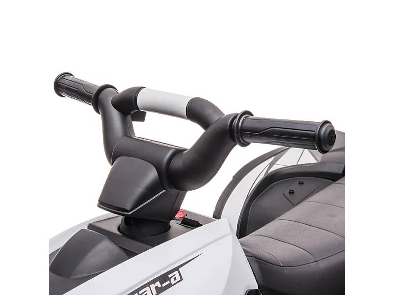 Quad électrique pour enfants, 6 km/h, effets sonores et lumineux, métal, noir et blanc (83x53x55.5cm)