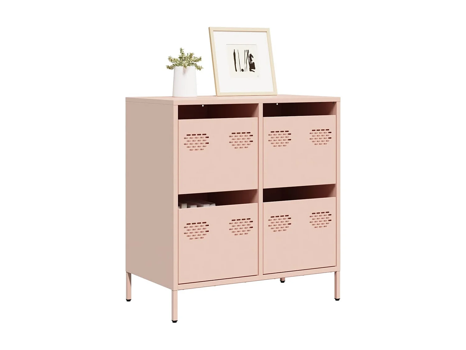 Buffet rose 68x39x73,5 cm acier laminé à froid