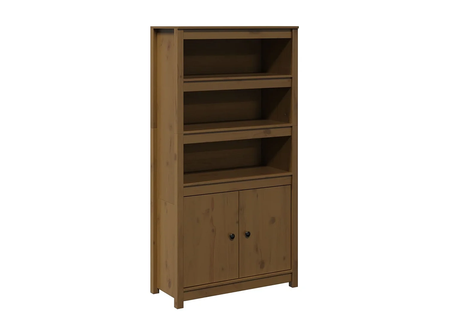 Buffet haut Marron miel 80x35x154 cm Bois massif de pin