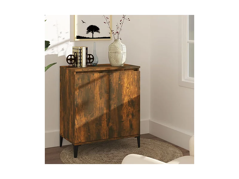 Credenza in rovere affumicato 60x35x70 cm in legno ingegnerizzato