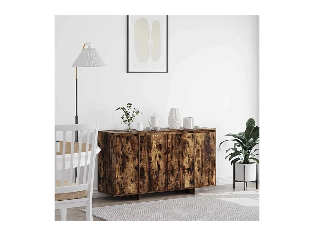 Buffet en Chêne Fumé Chêne Fumé Bois 135 x 41 x 75 cm Rangement