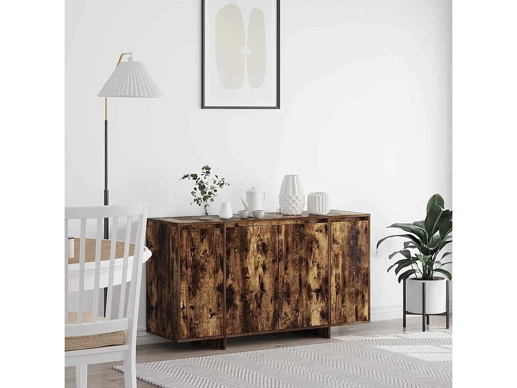 Buffet en Chêne Fumé Chêne Fumé Bois 135 x 41 x 75 cm Rangement