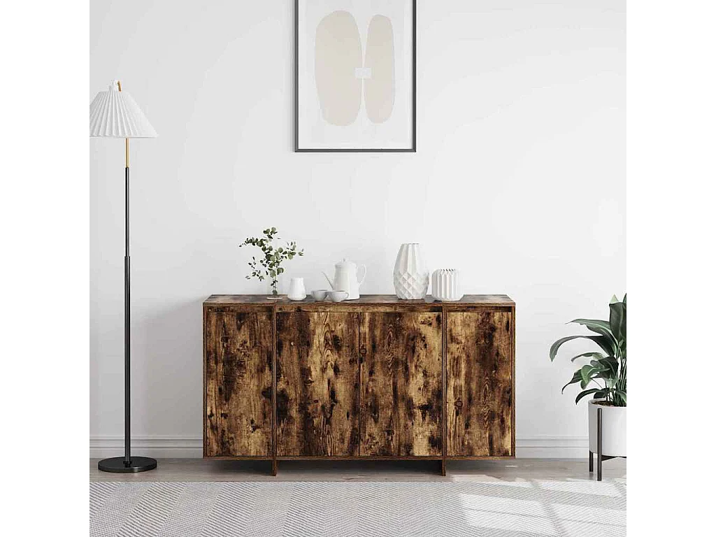 Buffet en Chêne Fumé Chêne Fumé Bois 135 x 41 x 75 cm Rangement