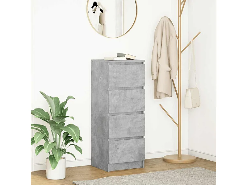 Buffet gris béton 37,5x35x99 cm bois d'ingénierie