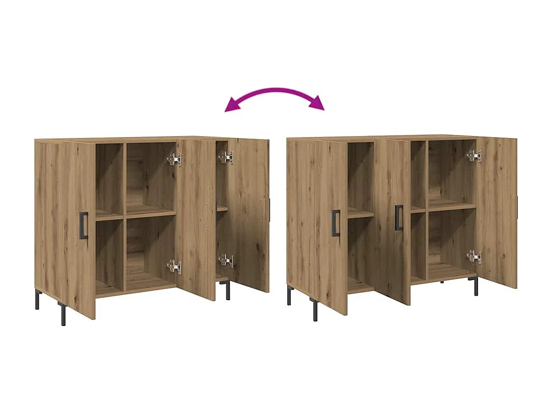 Credenza artigianale in rovere 90x34x80 cm in legno ingegnerizzato