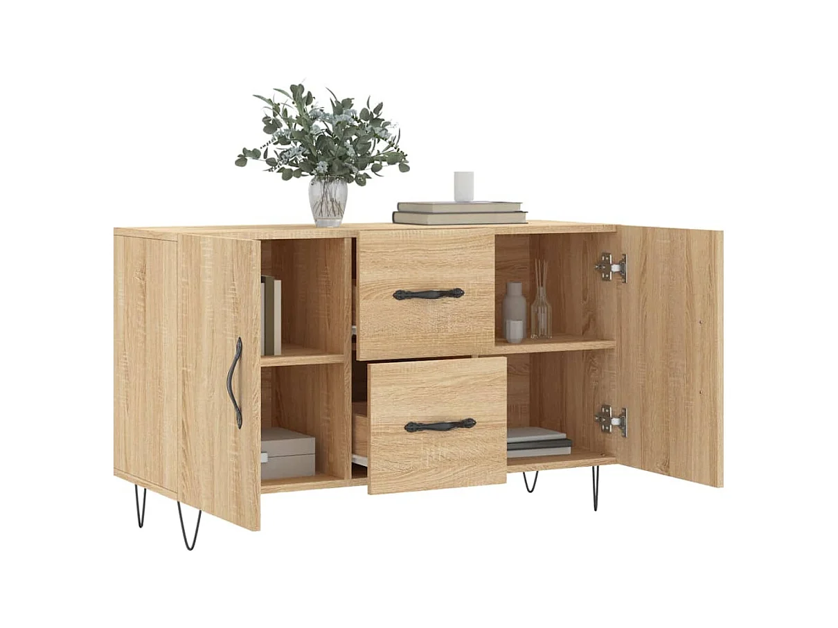 Buffet chêne sonoma 100x36x60 cm bois d'ingénierie