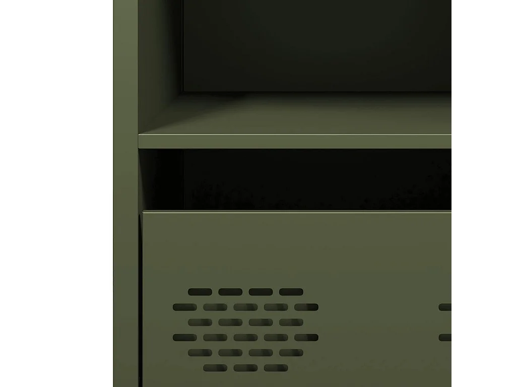 Olivgrünes Sideboard 35x39x73,5 cm kaltgewalzter Stahl