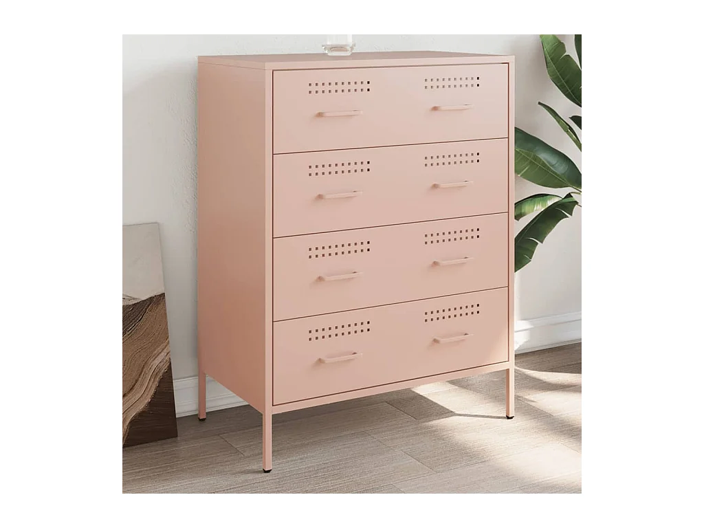 Buffet rose 68x39x89 cm acier