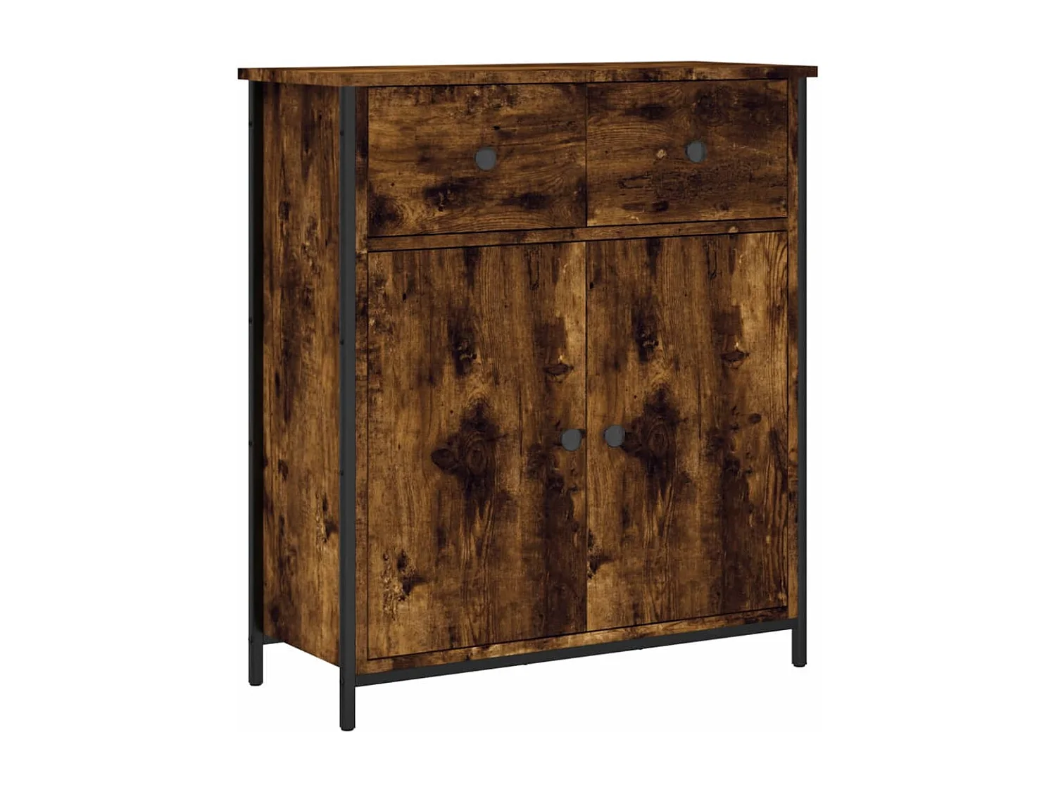 Buffet chêne fumé 70x30x80 cm bois d'ingénierie