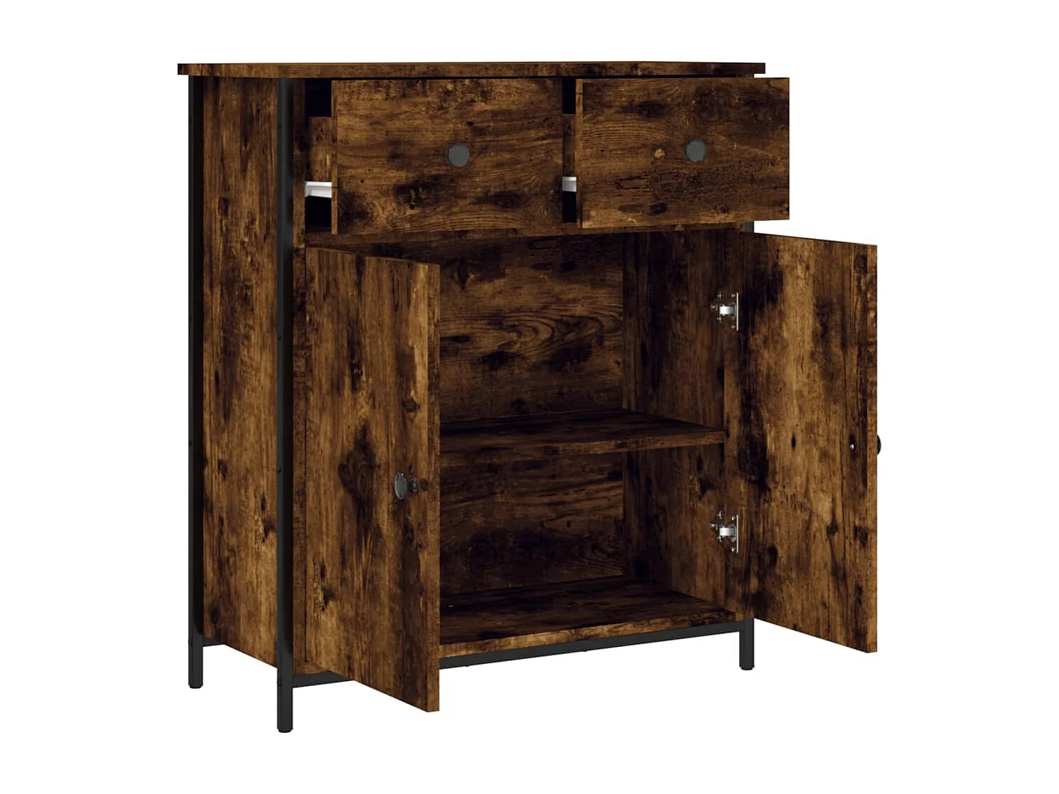 Buffet chêne fumé 70x30x80 cm bois d'ingénierie