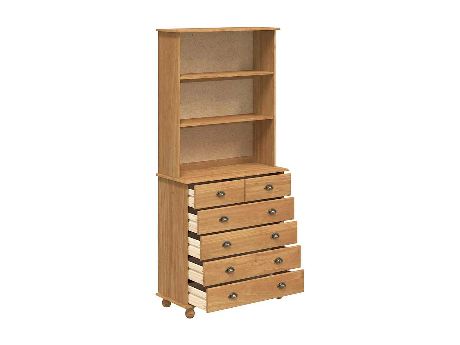 Hutch « ASKIM » Marron doré 91x40x199,5 cm Bois massif Pin