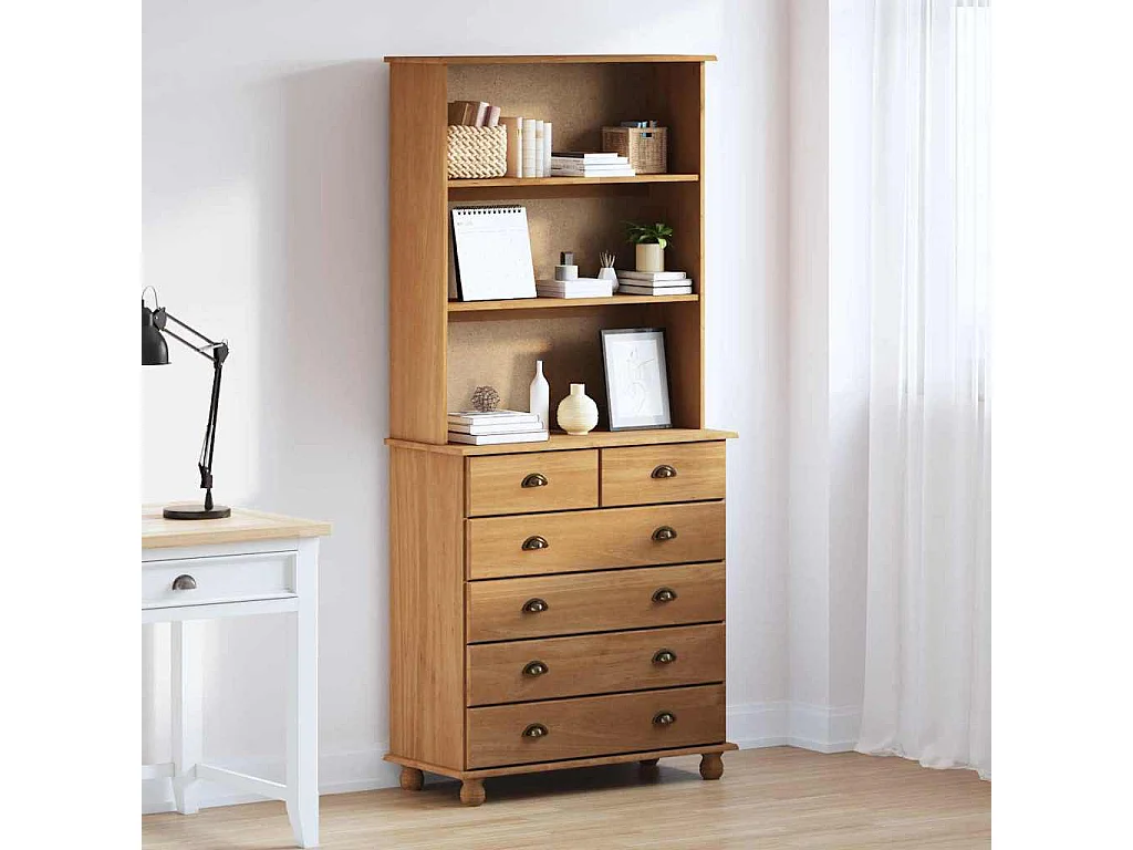 Stall "ASKIM" Goldbraun 91x40x199,5 cm Massivholz Kiefer