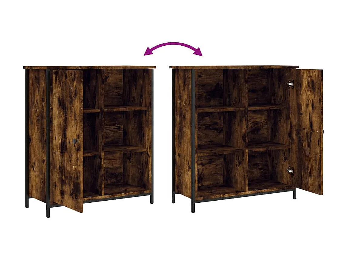Buffet chêne fumé 70x30x80 cm bois d'ingénierie