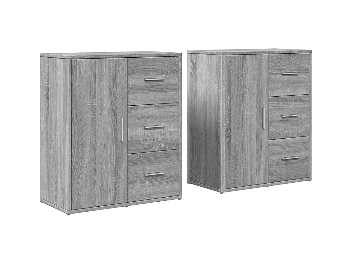 Buffets 2 pcs sonoma gris 60x31x70 cm bois d'ingénierie
