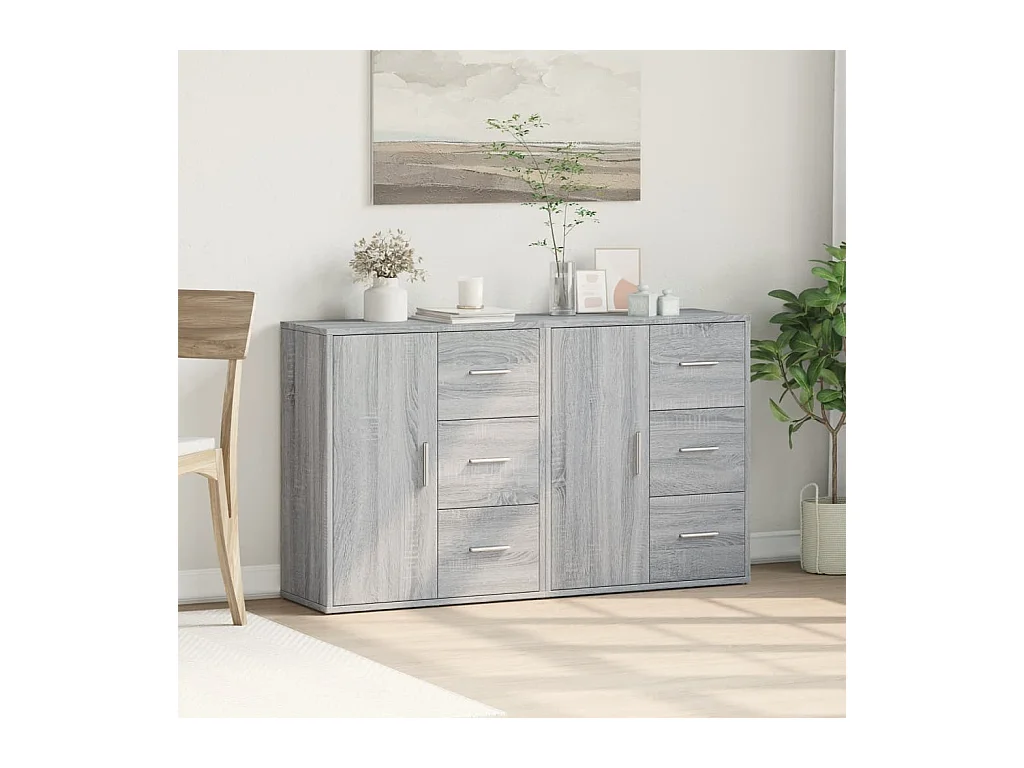 Buffets 2 pcs sonoma gris 60x31x70 cm bois d'ingénierie