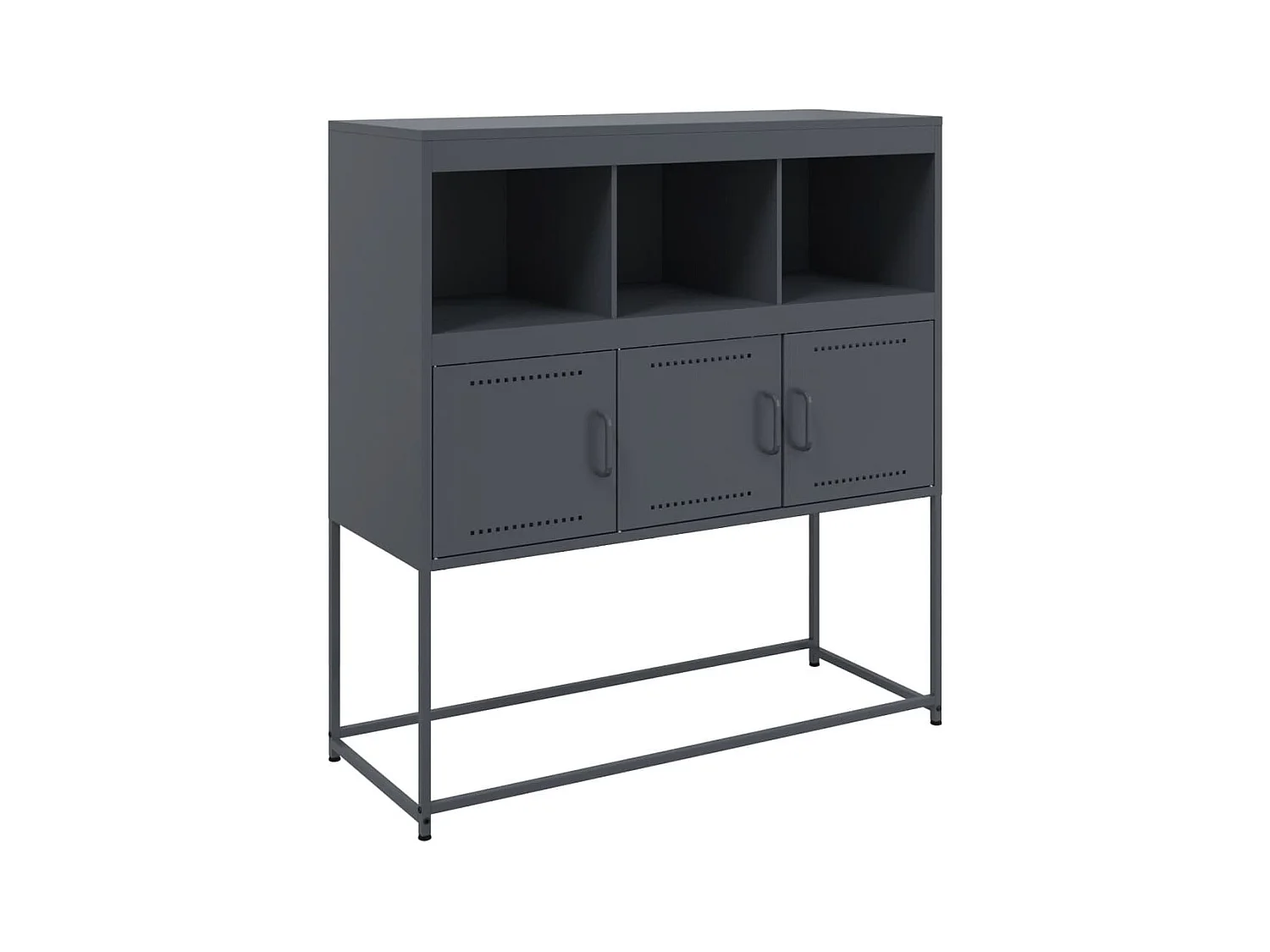 Buffet anthracite 100,5x39x107 cm acier