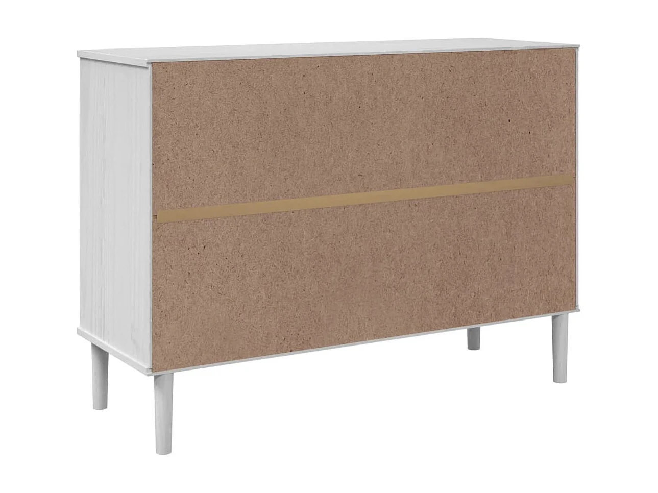 Buffet SENJA aspect rotin blanc 112x40x80cm bois massif de pin