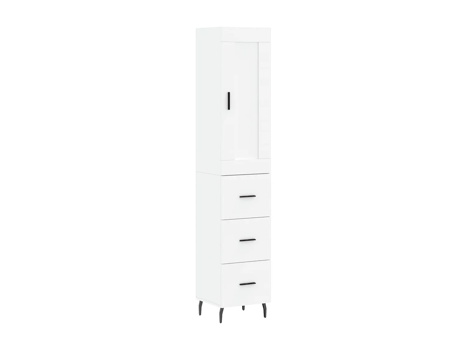 Buffet haut Blanc 34,5x34x180 cm Bois d'ingénierie