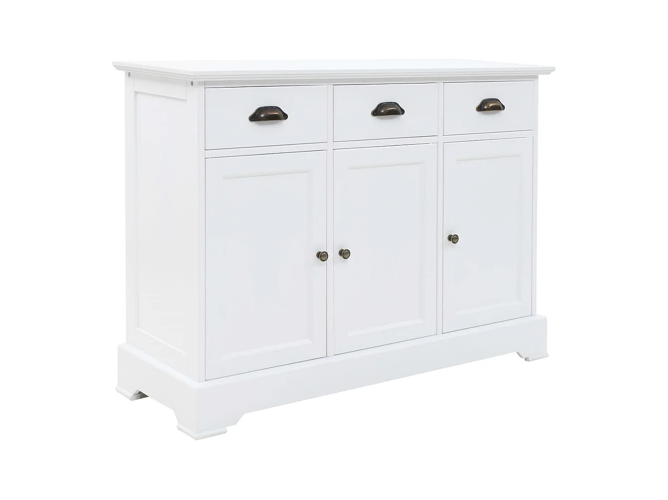 Buffet avec 3 portes MDF et Bois de pin 105x35x77,5 cm